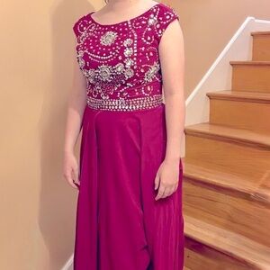 NWT Orchid Prom Dress Beaded Chiffon Floor Length Size 8